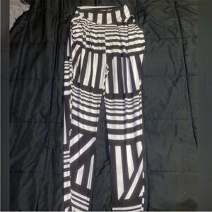 Black and White Striped Hammer Pants